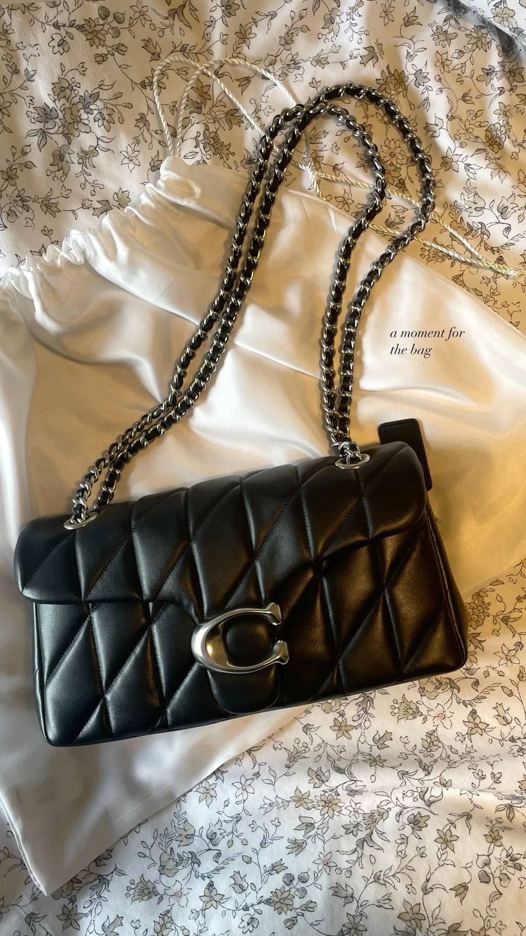 Coach Quilted Tabby 26 Silver Hardware with Brand Box