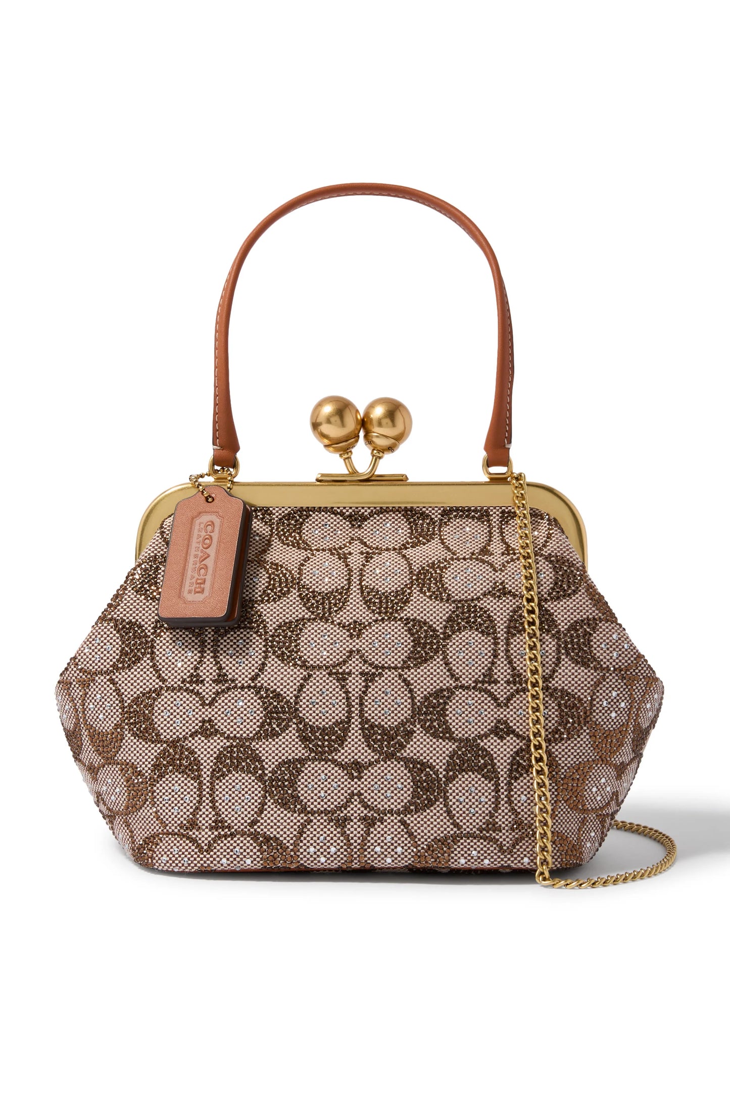 Coach Kisslock Fram Bag 16 in Crystal Signature Jacquard