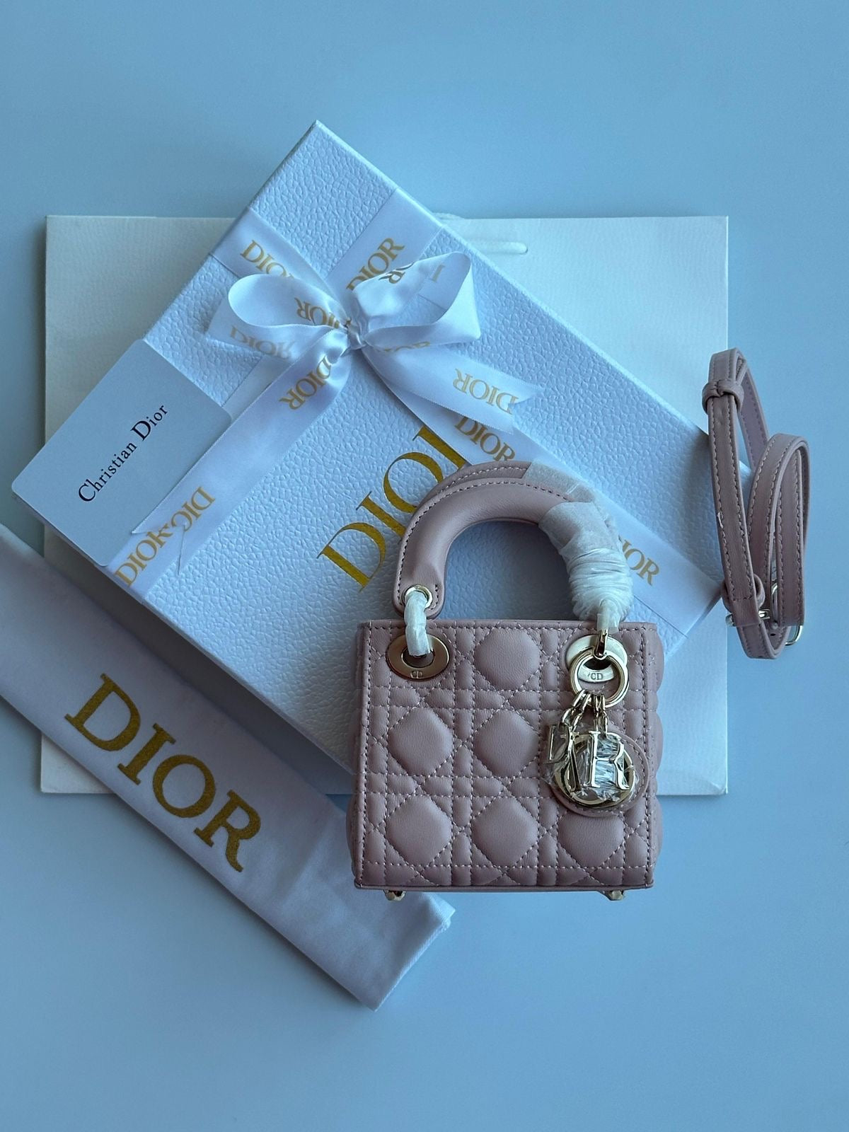 Christian Dior Mini Lady Dior with Brand Box - Pink