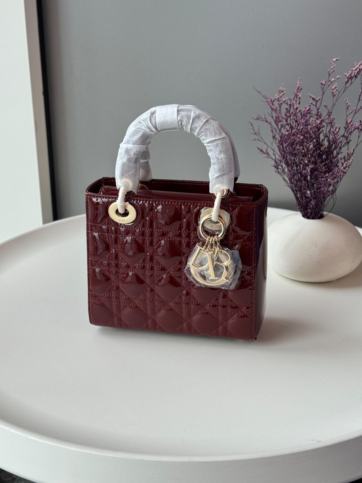 Christian Dior Lady Dior Patent Leather with Brand Box