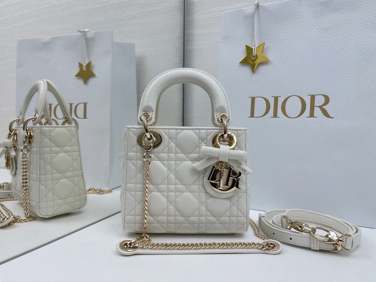Christian Dior Lady Dior Cannage Small with Brand Box - Genuine Leather