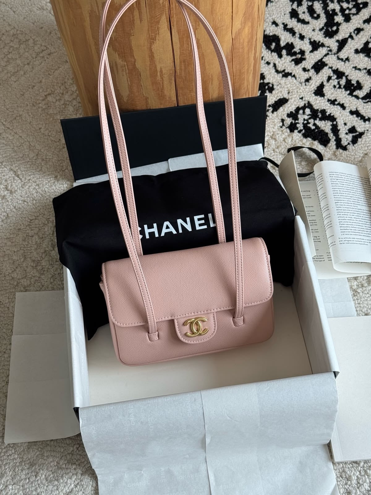 CHANEL Small Preppy Pink Bag with Brand Box