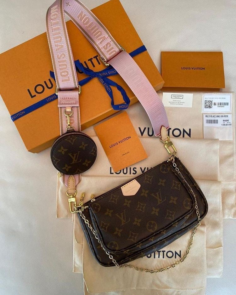 LV Multi Pochette with Brand Box - Pink Strap