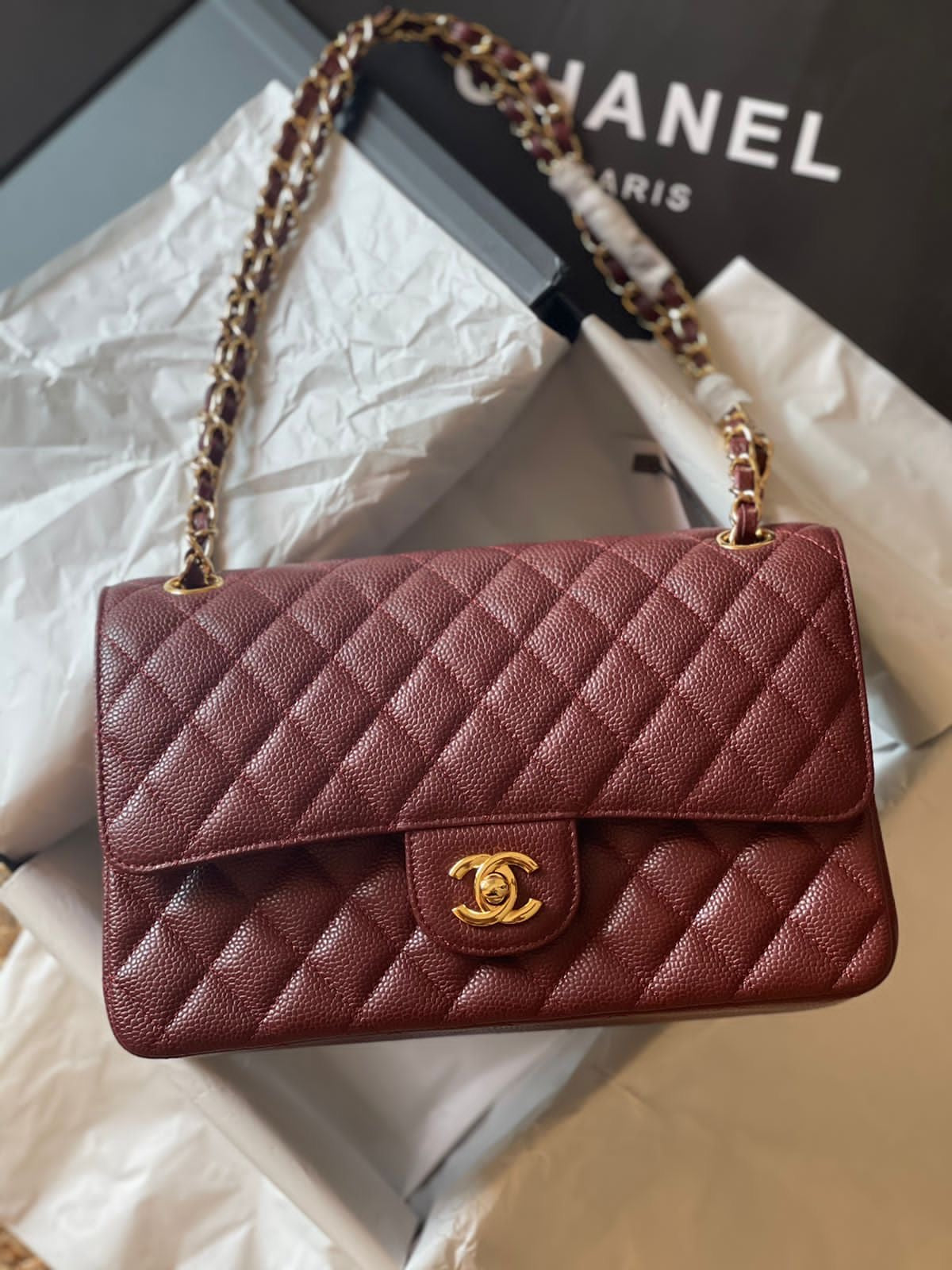 CHANEL Classic with Brand Box- Genuine Leather