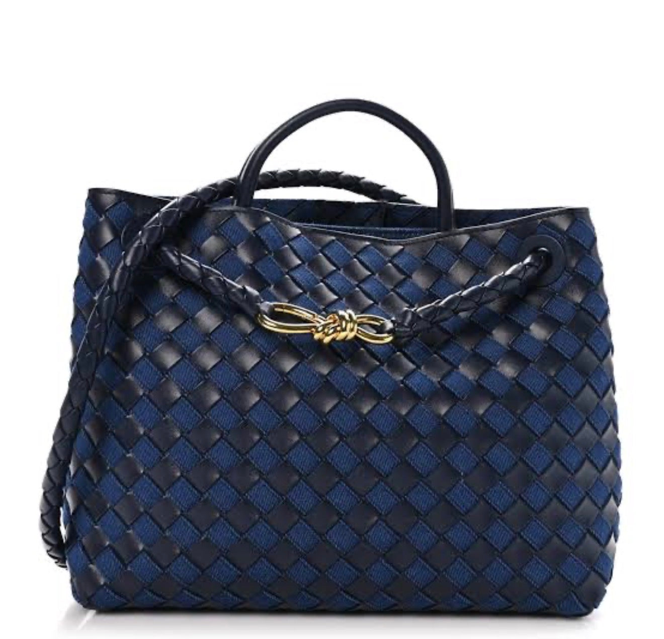Bottega Veneta Andiamo Two Tone Small Bag - Denim