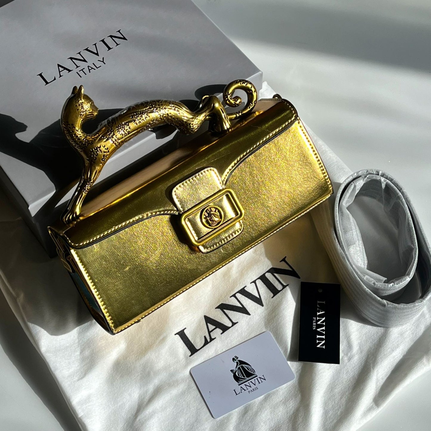 Lanvin Rateau Pencil Cat leather Bag