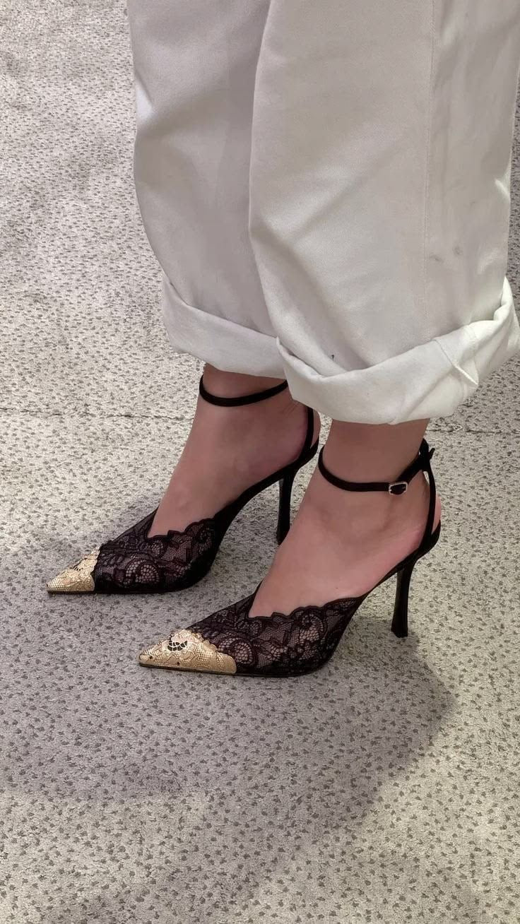 Jimmy Choo Lace Pumps with Brand Box