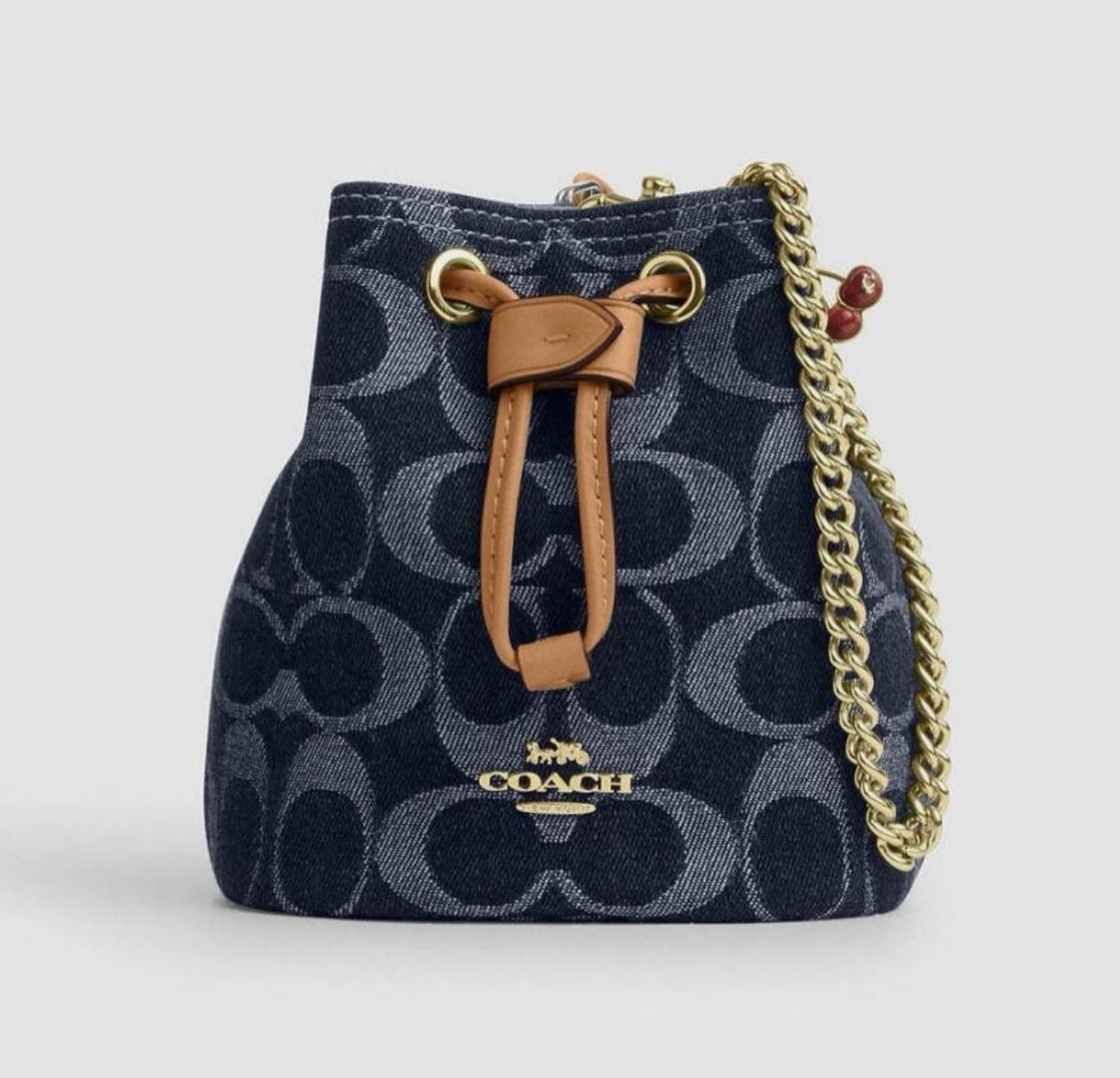 Coach Drawstring Wristlet Pouch with Brand Box