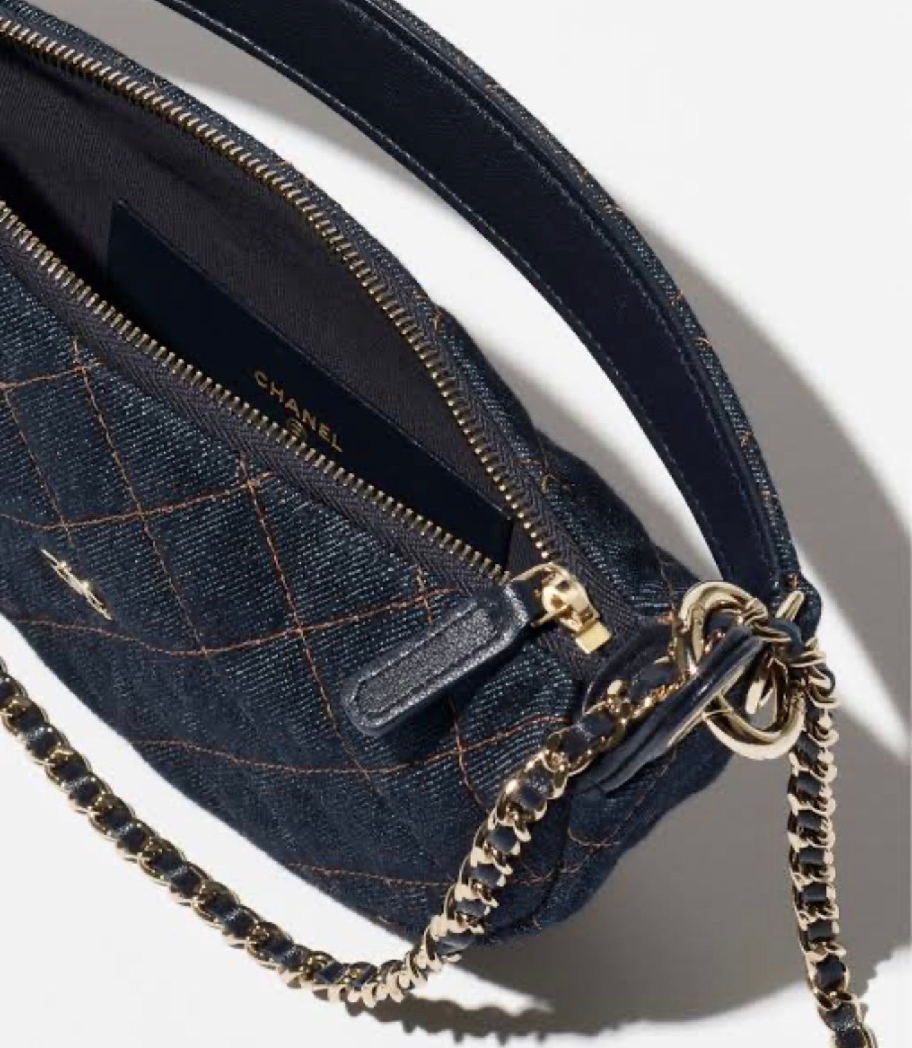 CHANEL Classic Clutch Denim with Complete Packging