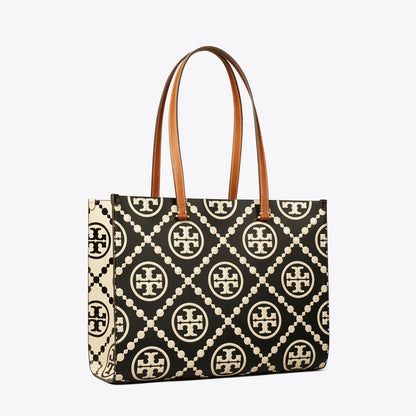 Tory Burch T Monogram Contrast Embossed Tote with Brand Box