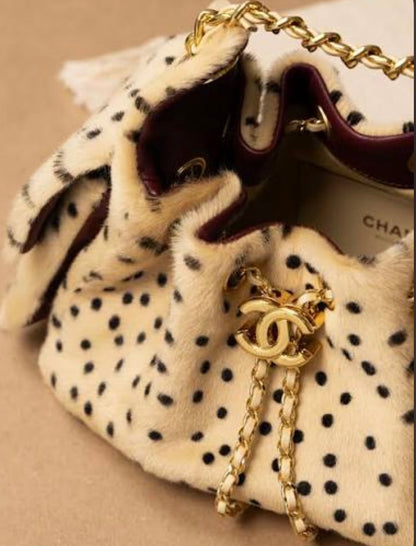 CHANEL 25 Mini Dalmation Bag with Dust Bag