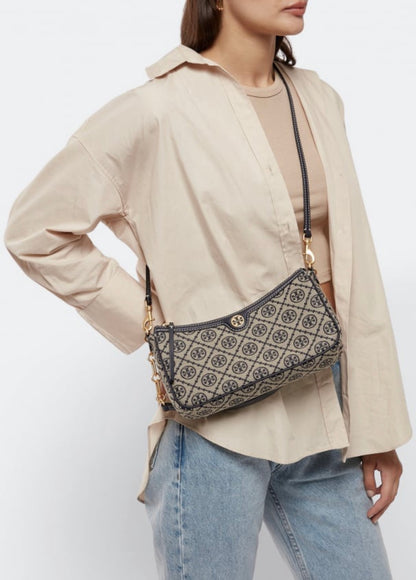 Tory Burch T Monogram Jacquard Studio Shoulder Bag with Brand Box