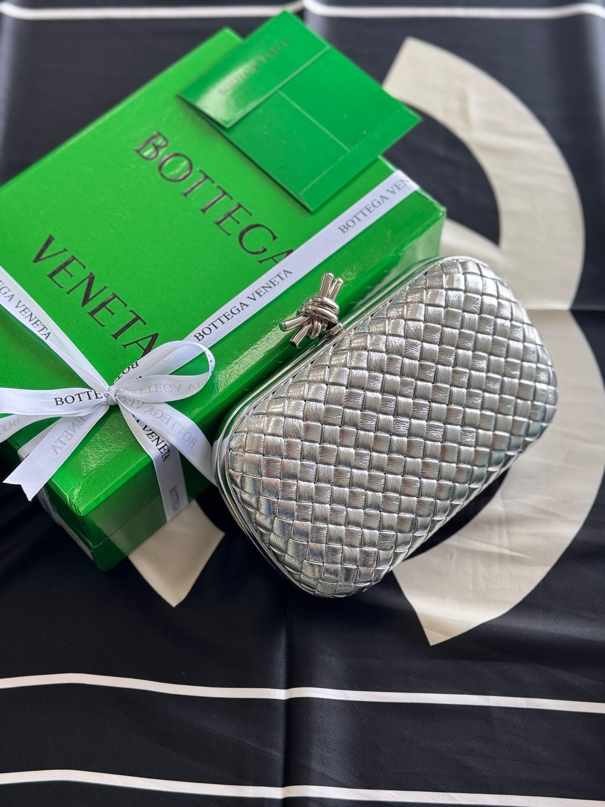 Bottega Veneta Knot Minaudiere Clutch with Brand Box