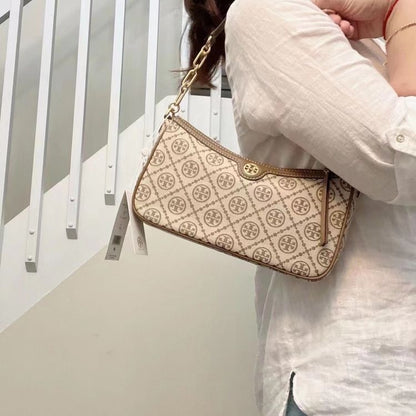 Tory Burch T Monogram Jacquard Studio Shoulder Bag with Brand Box