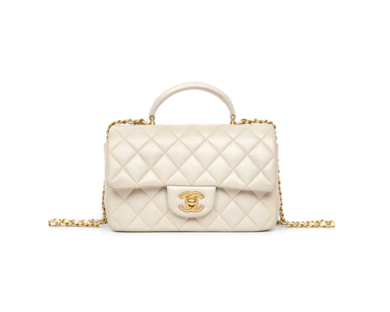 CHANEL Small Classic Top Handle with Brand Brand Box - Genuine Leather