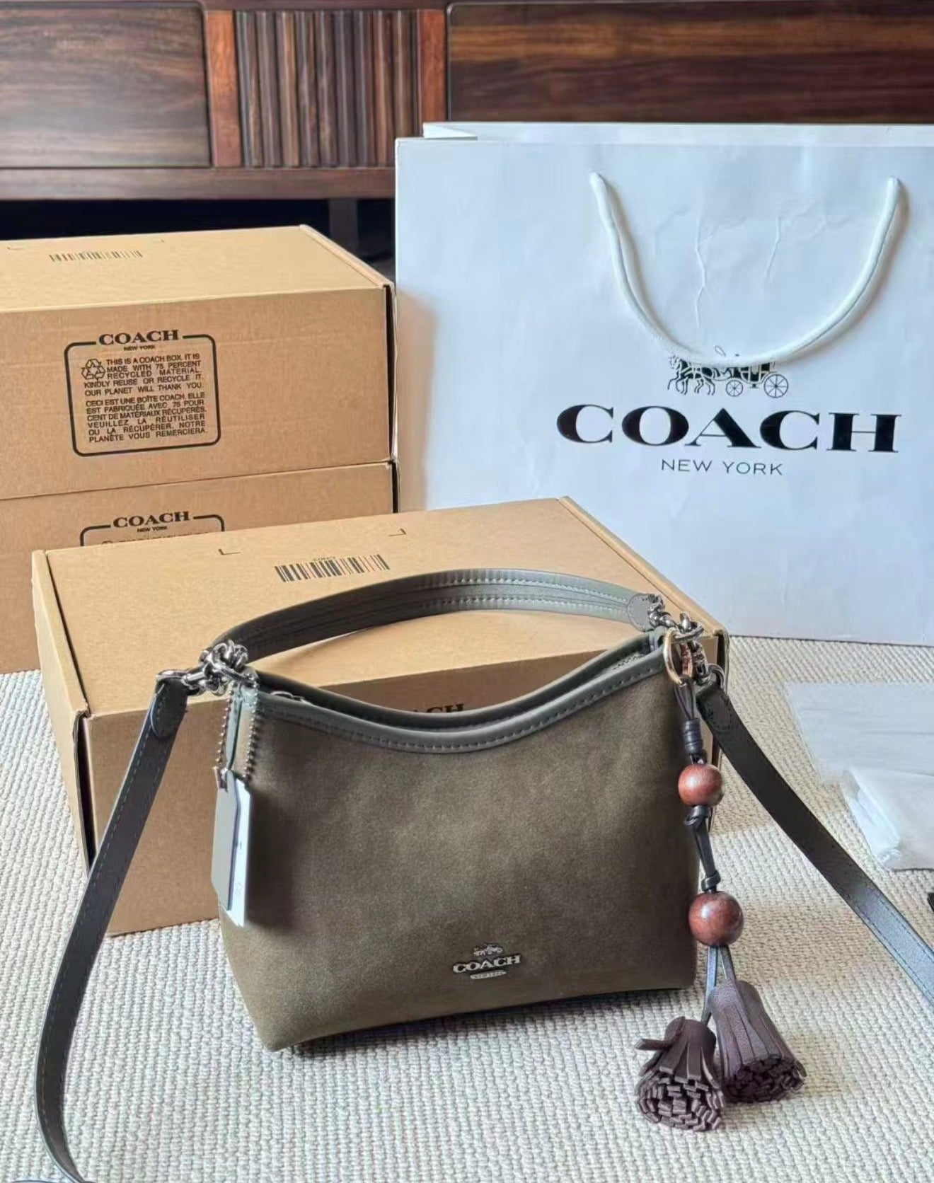 Coach Laurel Small with Brand Box - Suede