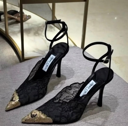 Jimmy Choo Lace Pumps with Brand Box