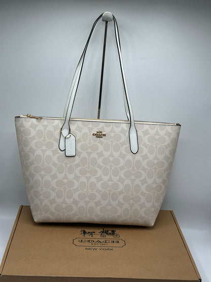 Coach Avenue Tote with Bear and Mini Bag Charm