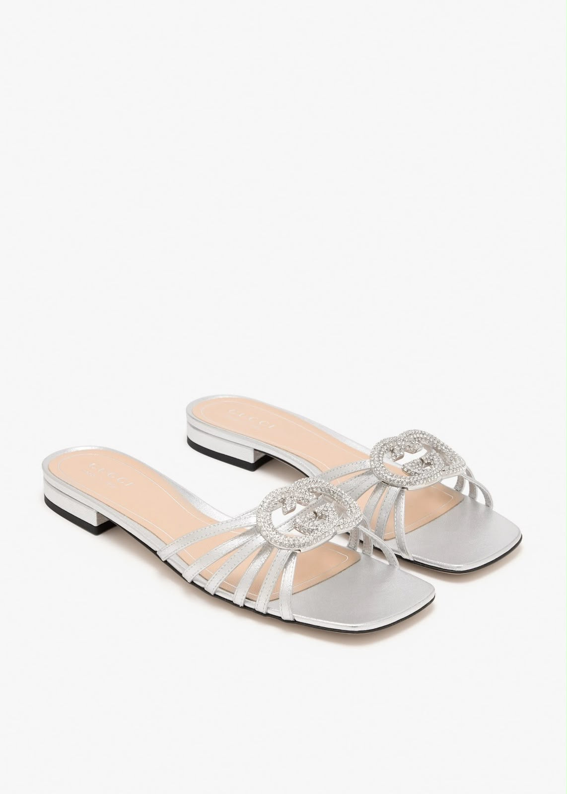 Gucci Interlocking Crystal Embellished Flat with Brand Box