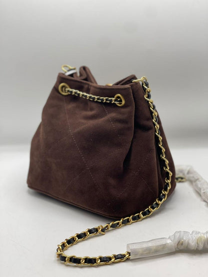 CHANEL Drawstring Mini Bag with Brand Box - Suede