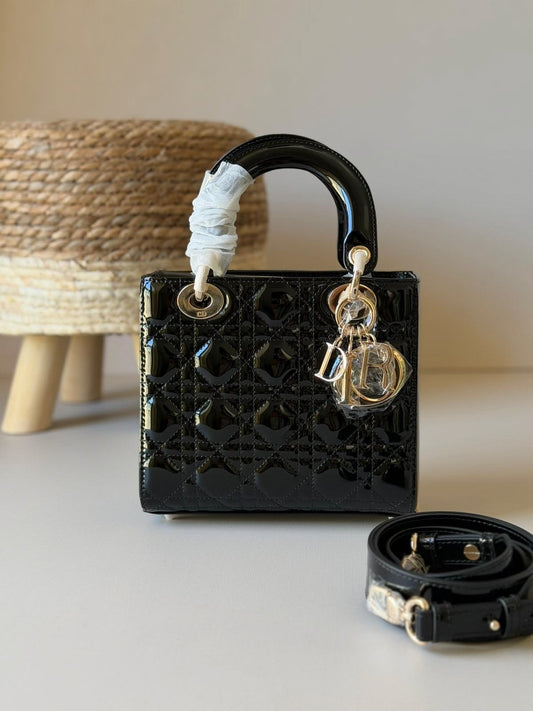 Christian Dior Lady Dior Patent Leather with Brand Box