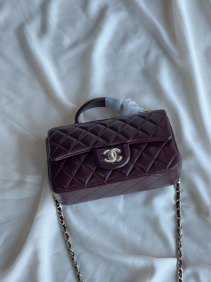 CHANEL Small Classic Top Handle with Brand Brand Box - Genuine Leather