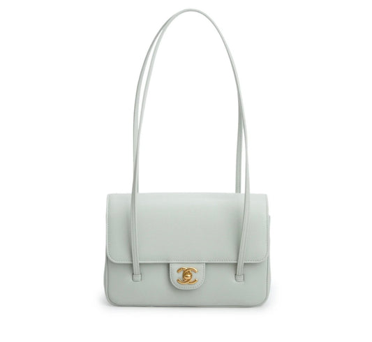 Chanel Small Preppy Bag Powder Blue with Brand Box