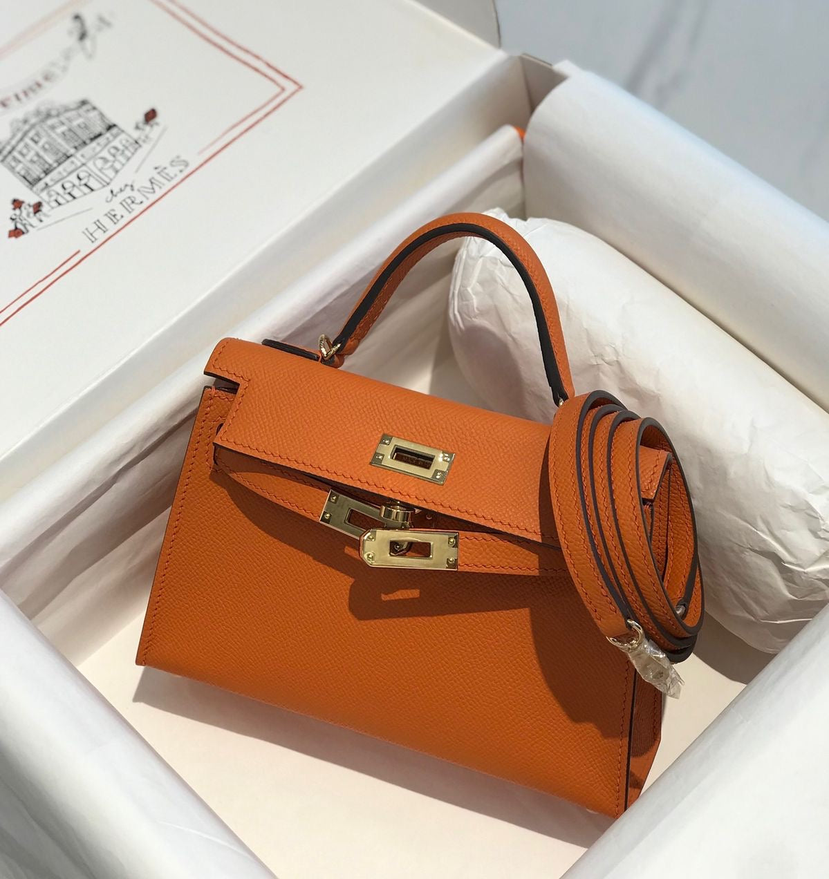 Hermes kelly 19 cm with Brand Box- Premium