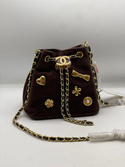 CHANEL Drawstring Mini Bag with Brand Box - Suede