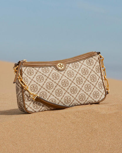 Tory Burch T Monogram Jacquard Studio Shoulder Bag with Brand Box