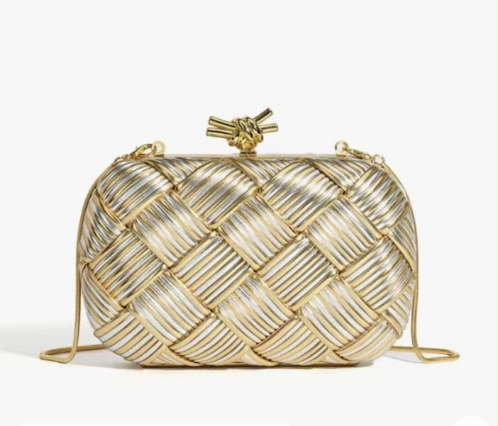 Bottega Veneta Knot Minaudiere Clutch with Brand Box