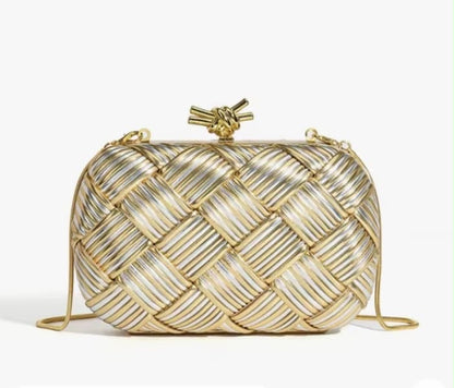 Bottega Veneta Knot Minaudiere Clutch with Brand Box