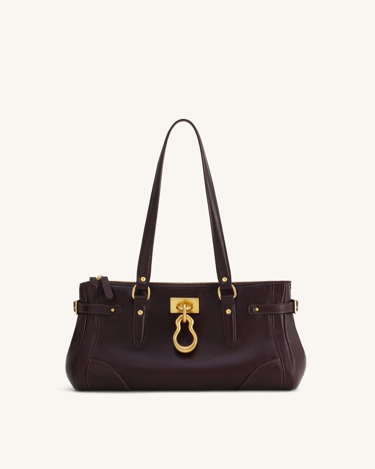 JW PEI Yvette Alongated Tote with Brand Box- Coffee Brown