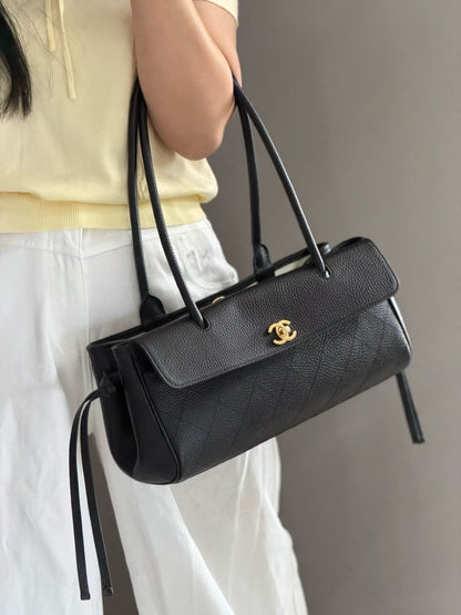CHANEL Vintage Cerf Small Tote with Brand Box- Genuine Leather