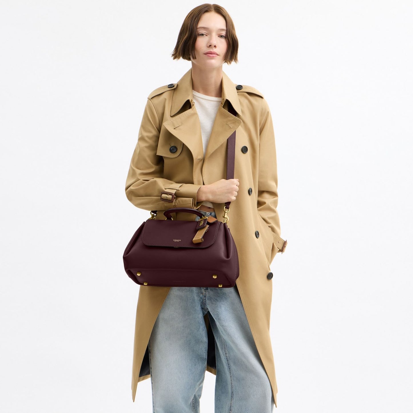 Coach Slouchy Rogue Top Handle Bag with Brand Box - Genuine Leather