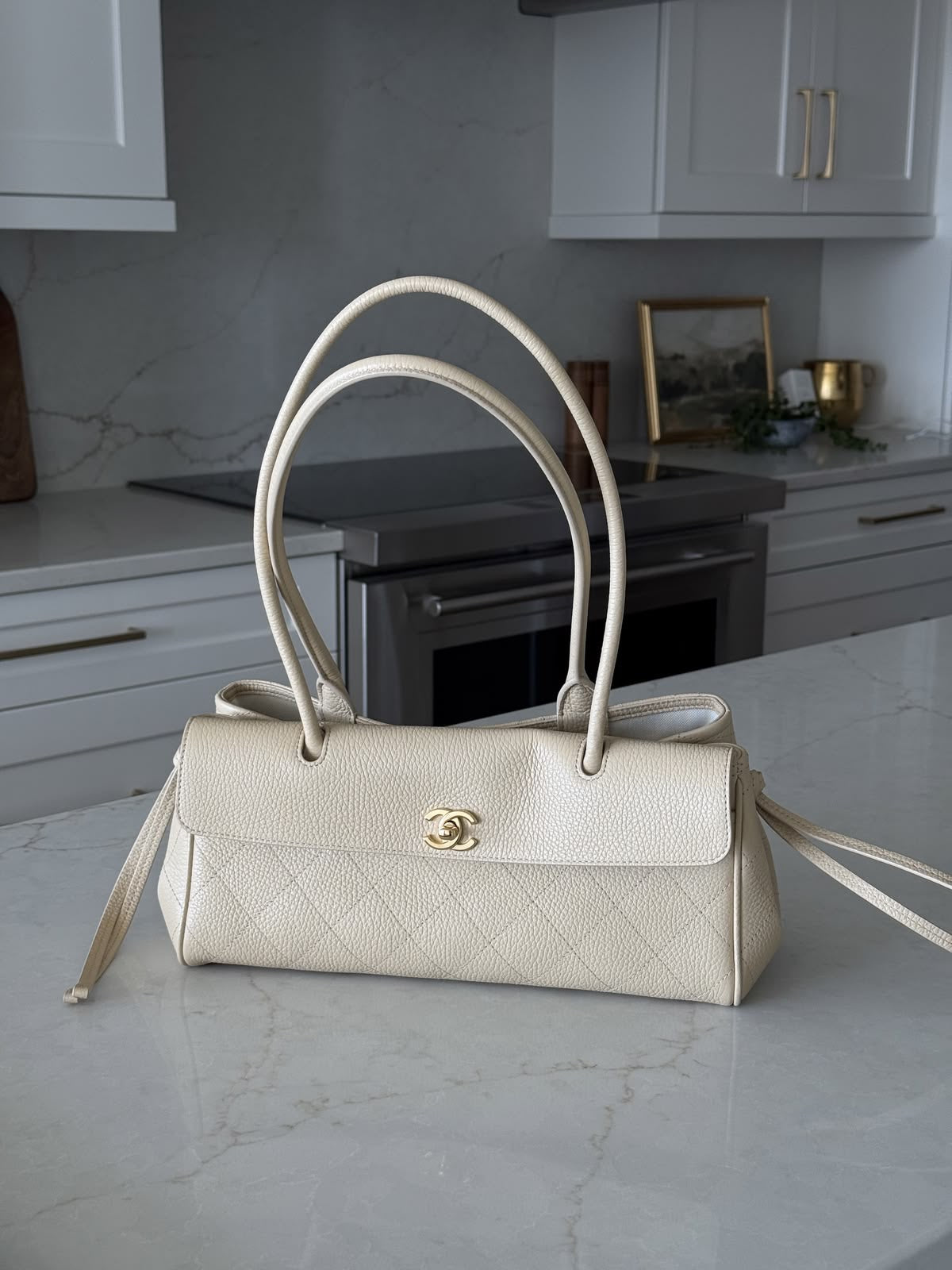 CHANEL Vintage Cerf Small Tote with Brand Box- Genuine Leather