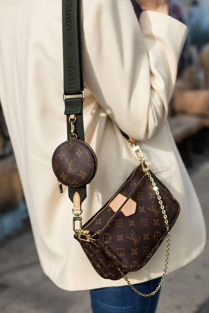 LV Multi Pochette with Brand Box - Green Strap