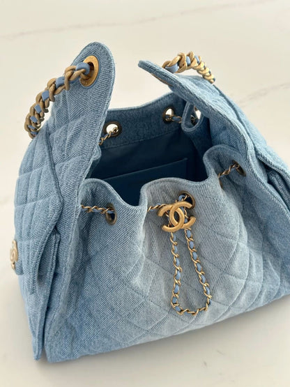 CHANEL 25 Hobo Small with Brand Box - Denim
