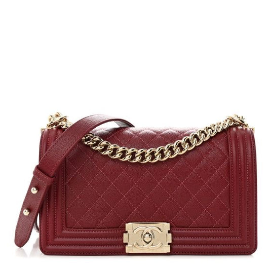 CHANEL Boy Flap Bag in Quilted Genuine Leather with Brand Box