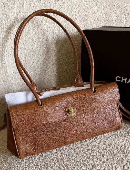 CHANEL Vintage Cerf Small Tote with Brand Box- Genuine Leather
