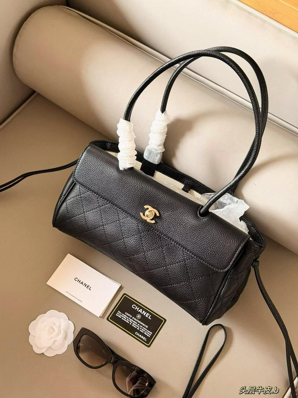 CHANEL Vintage Cerf Small Tote with Brand Box- Genuine Leather