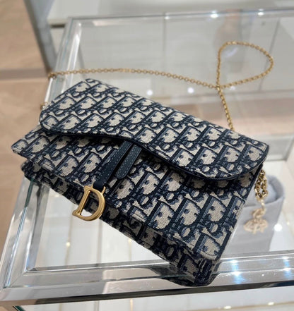 Christian Dior Saddle Pouch with Brand Box