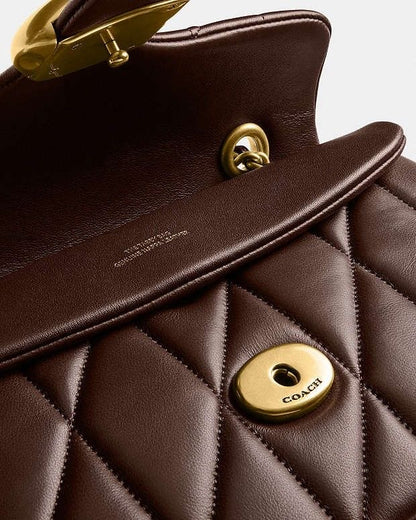 Coach Quilted Tabby 20 - Genuine Leather with Box- Coffee Brown