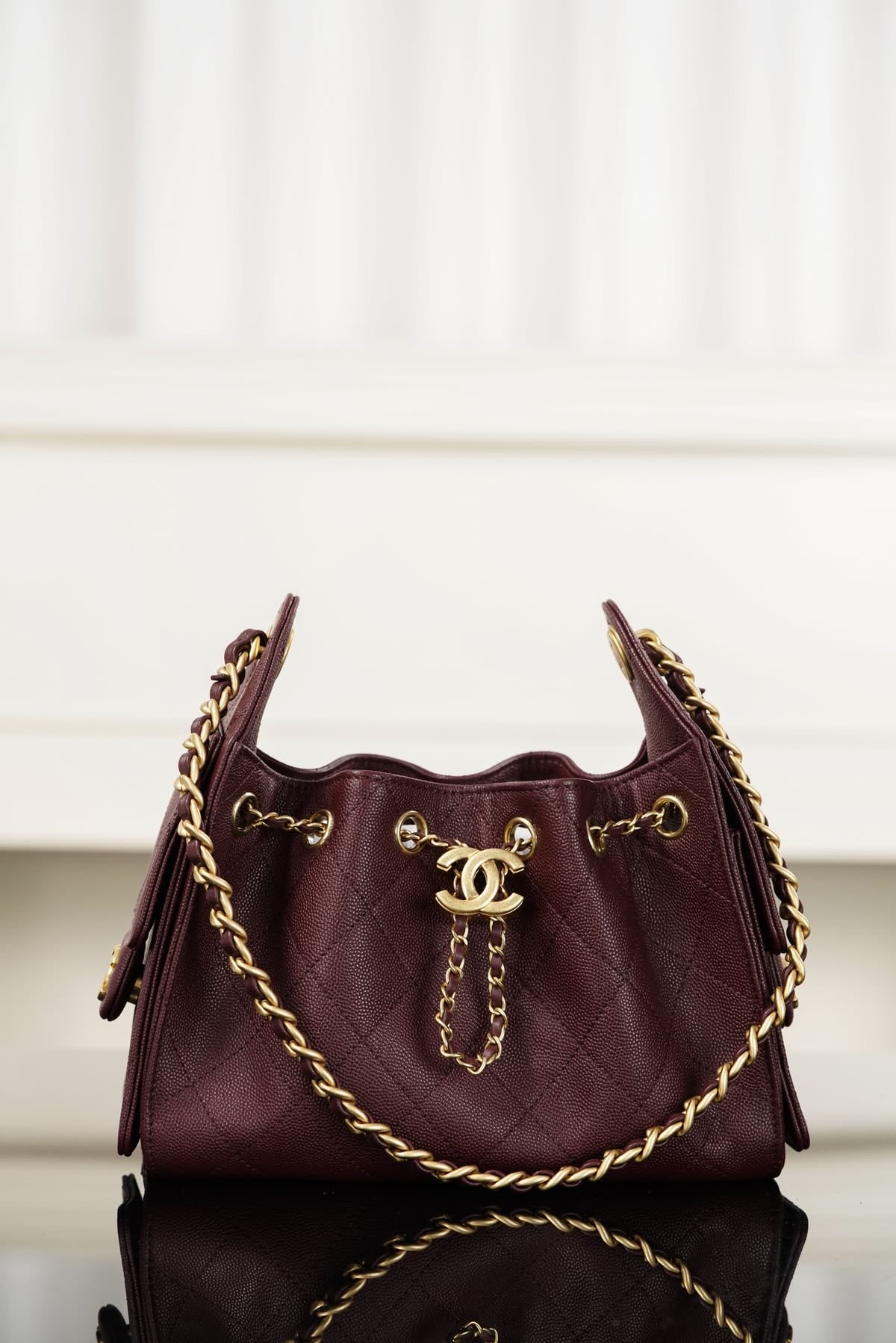 CHANEL 25 Hobo Mini- Burgundy