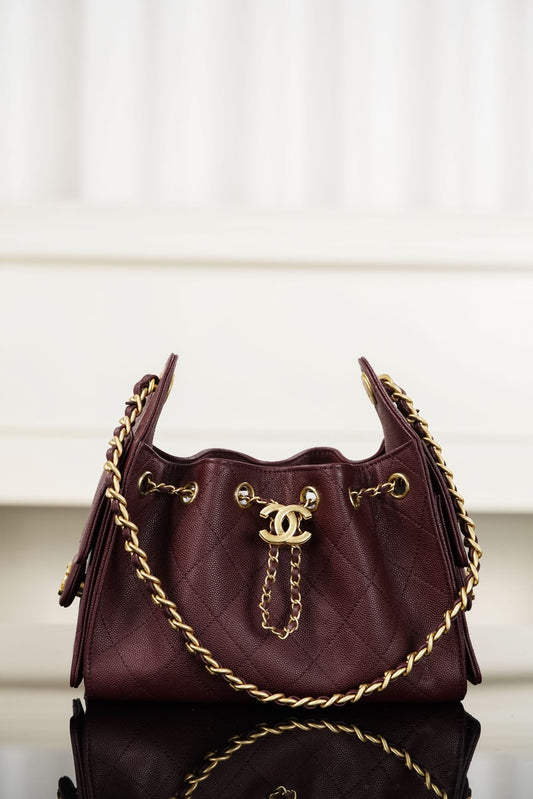 CHANEL 25 Hobo Mini- Burgundy