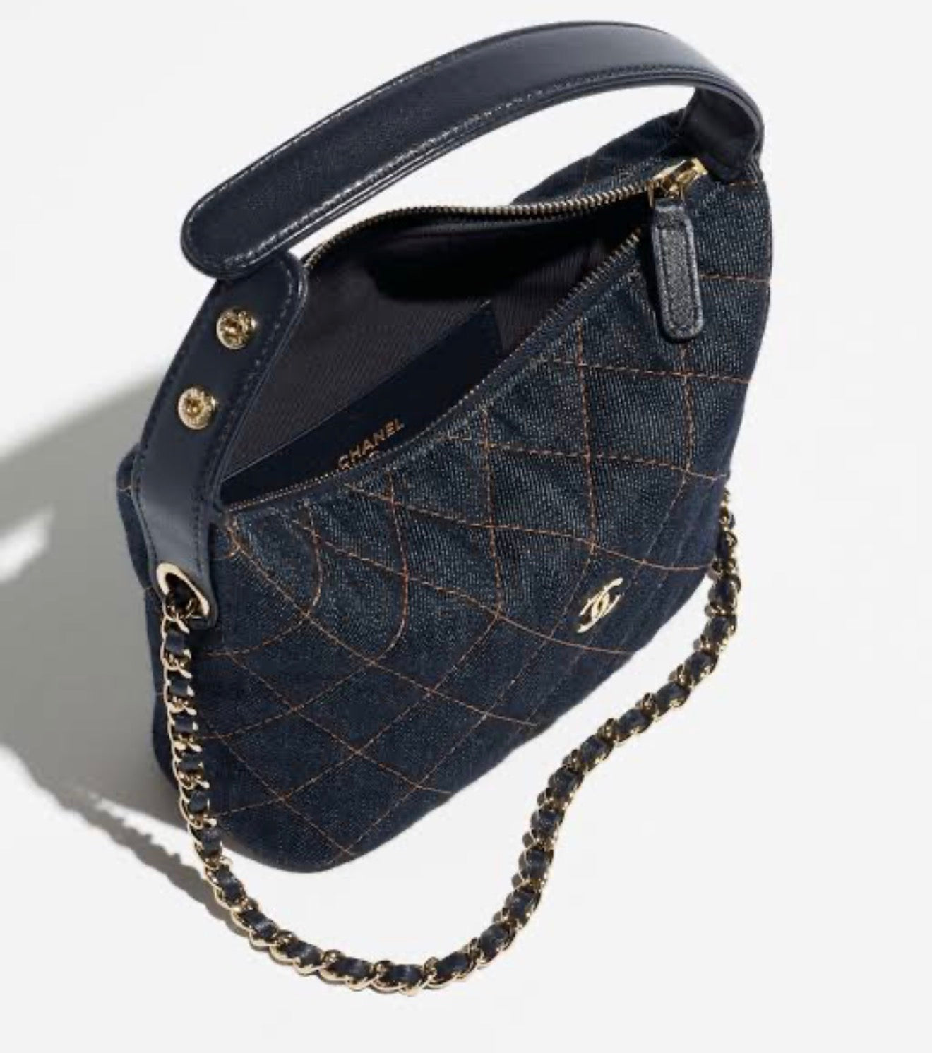 CHANEL Classic Clutch Denim with Complete Packging