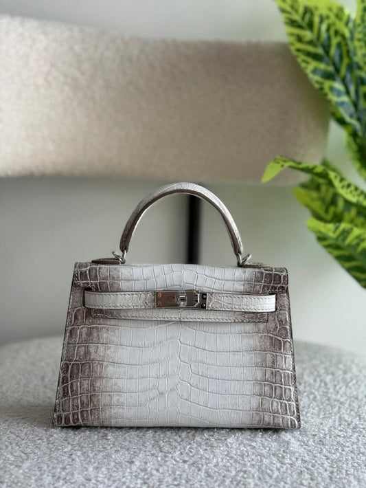 Hermes Kelly 19 Croc with Brand Box