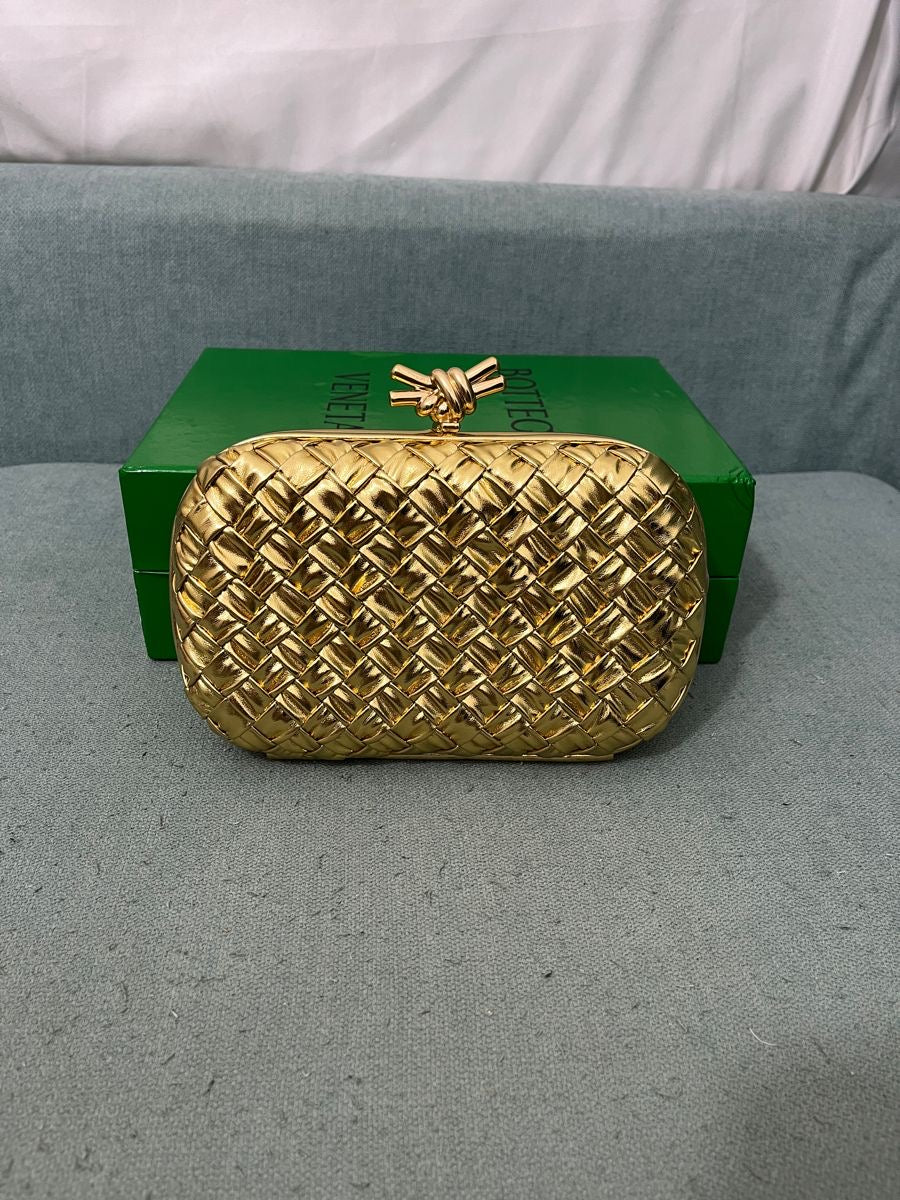 Bottega Veneta Knot Minaudiere Clutch with Brand Box