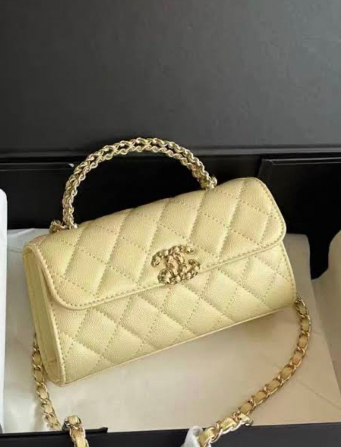 CHANEL Mini  Flap Top Handle with Brand Box - GenuineLeather
