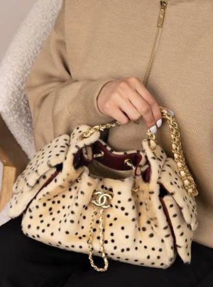 CHANEL 25 Mini Dalmation Bag with Dust Bag